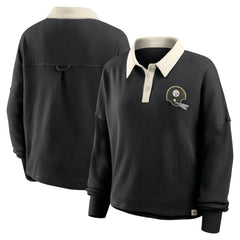 Pittsburgh Steelers Women's Oversized Hometown Premium Thermal Long Sleeve Shirt - Black