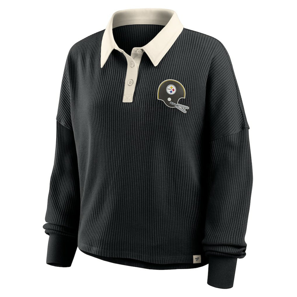 Pittsburgh Steelers Women's Oversized Hometown Premium Thermal Long Sleeve Shirt - Black