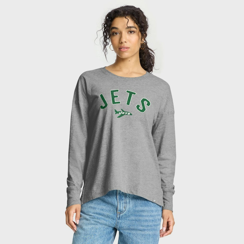 New York Jets Women's Hometown Legacy Long Sleeve T-Shirt - Heather Gray T-shirts