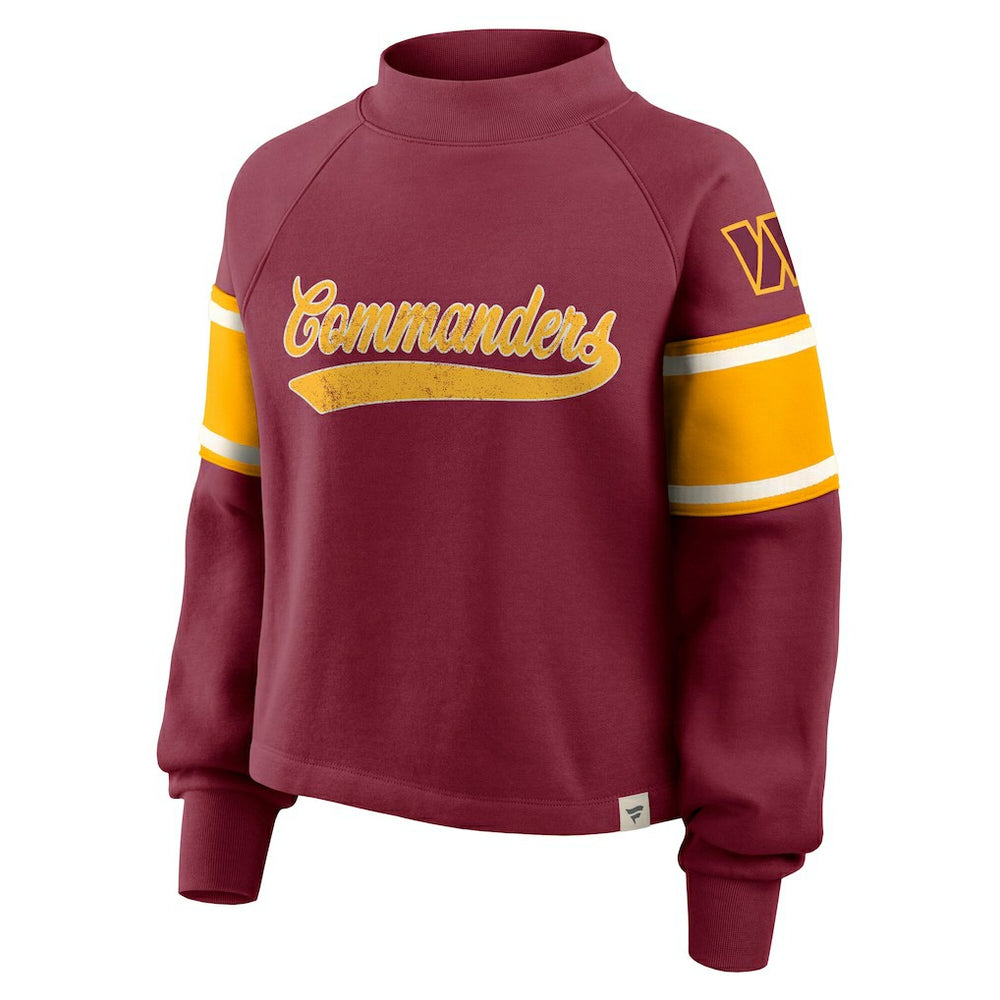 Washington Commanders Oversized Hometown Toss Sweep Mock Neck Pullover - Burgundy Pullover