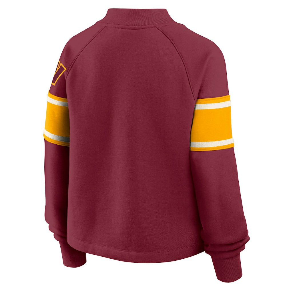 Washington Commanders Oversized Hometown Toss Sweep Mock Neck Pullover - Burgundy Pullover