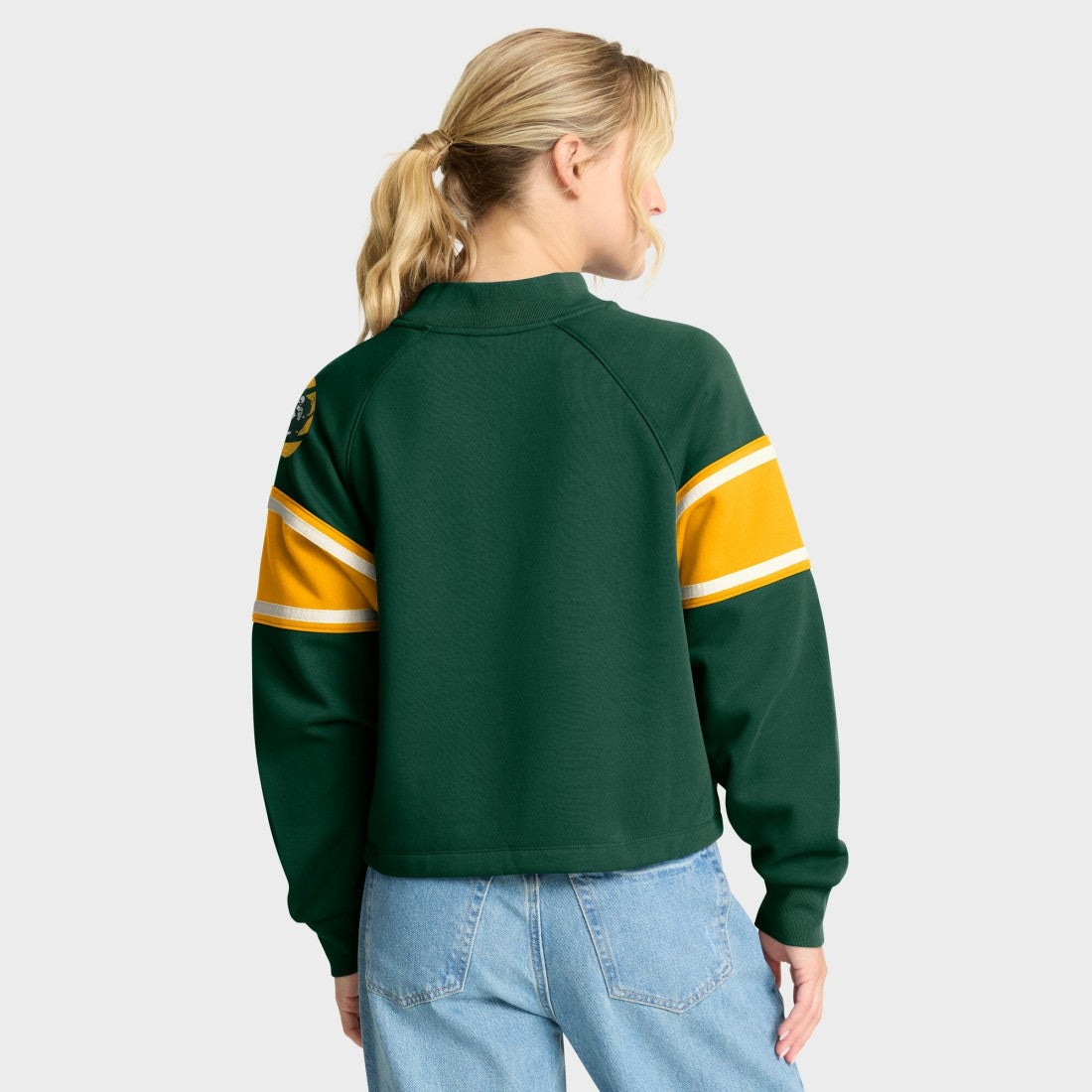 Green Bay Packers Oversized Hometown Toss Sweep Mock Neck Pullover - Green Pullover