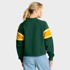 Green Bay Packers Oversized Hometown Toss Sweep Mock Neck Pullover - Green Pullover