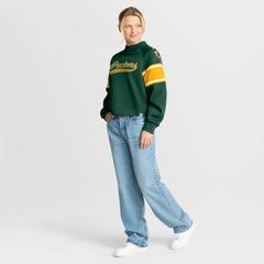 Green Bay Packers Oversized Hometown Toss Sweep Mock Neck Pullover - Green Pullover