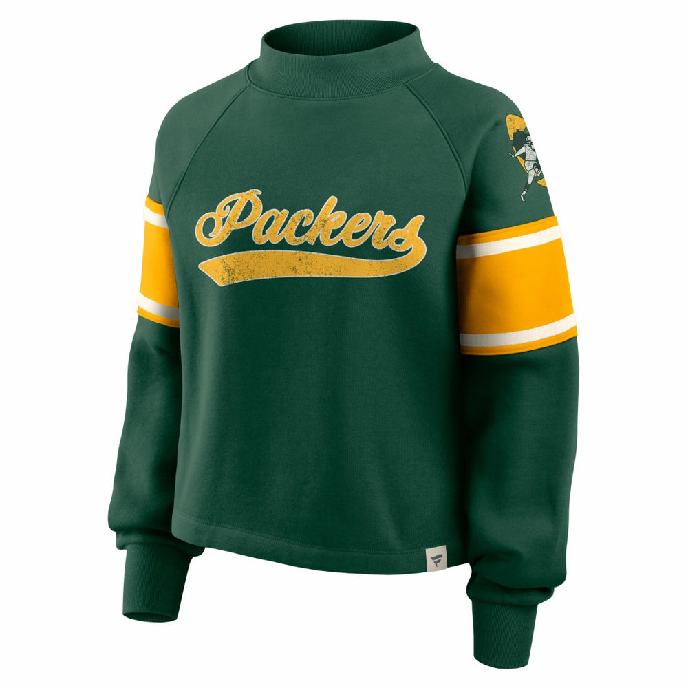 Green Bay Packers Oversized Hometown Toss Sweep Mock Neck Pullover - Green Pullover