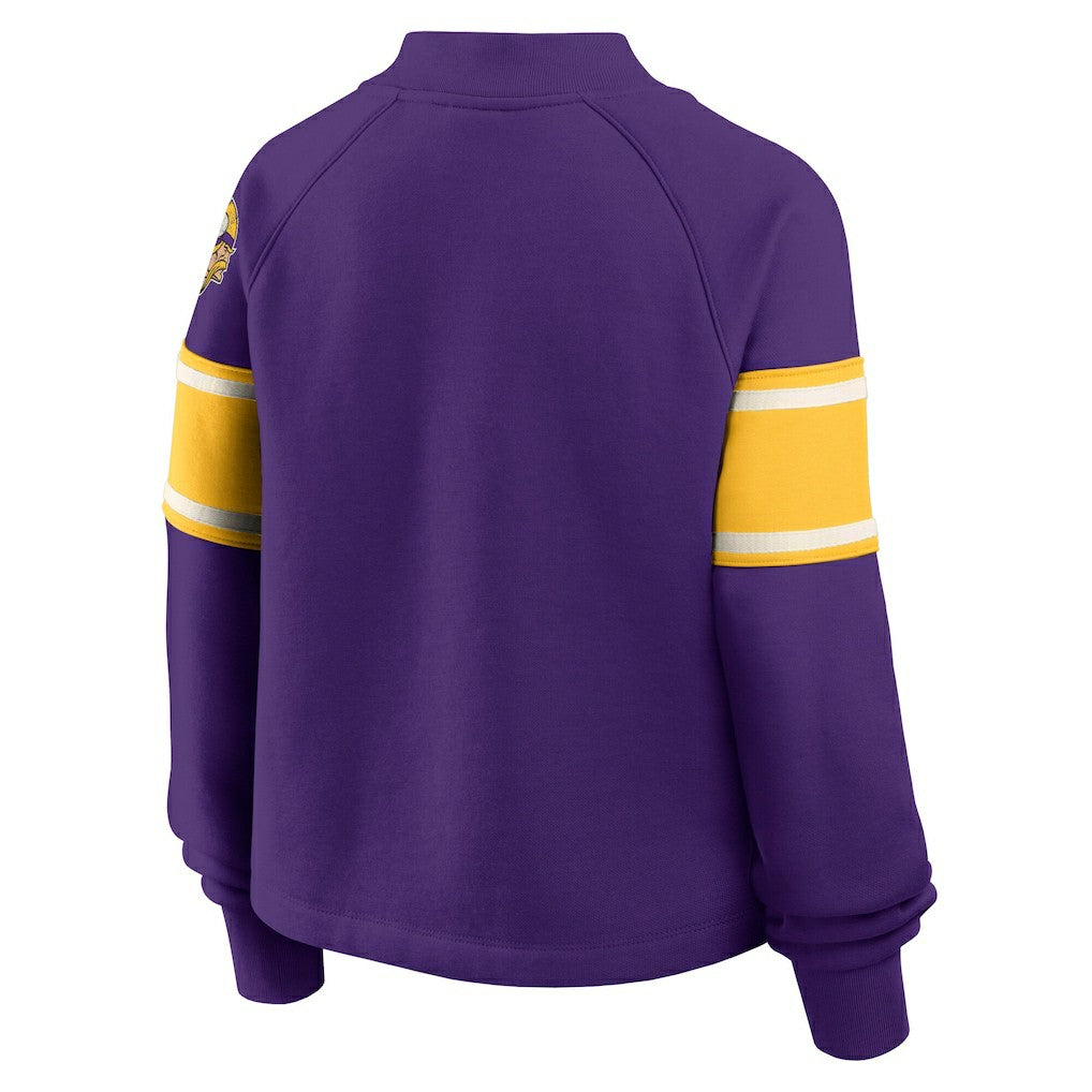 Minnesota Vikings Oversized Hometown Toss Sweep Mock Neck Pullover - Purple Pullover