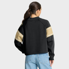 New Orleans Saints Oversized Hometown Toss Sweep Mock Neck Pullover - Black Pullover