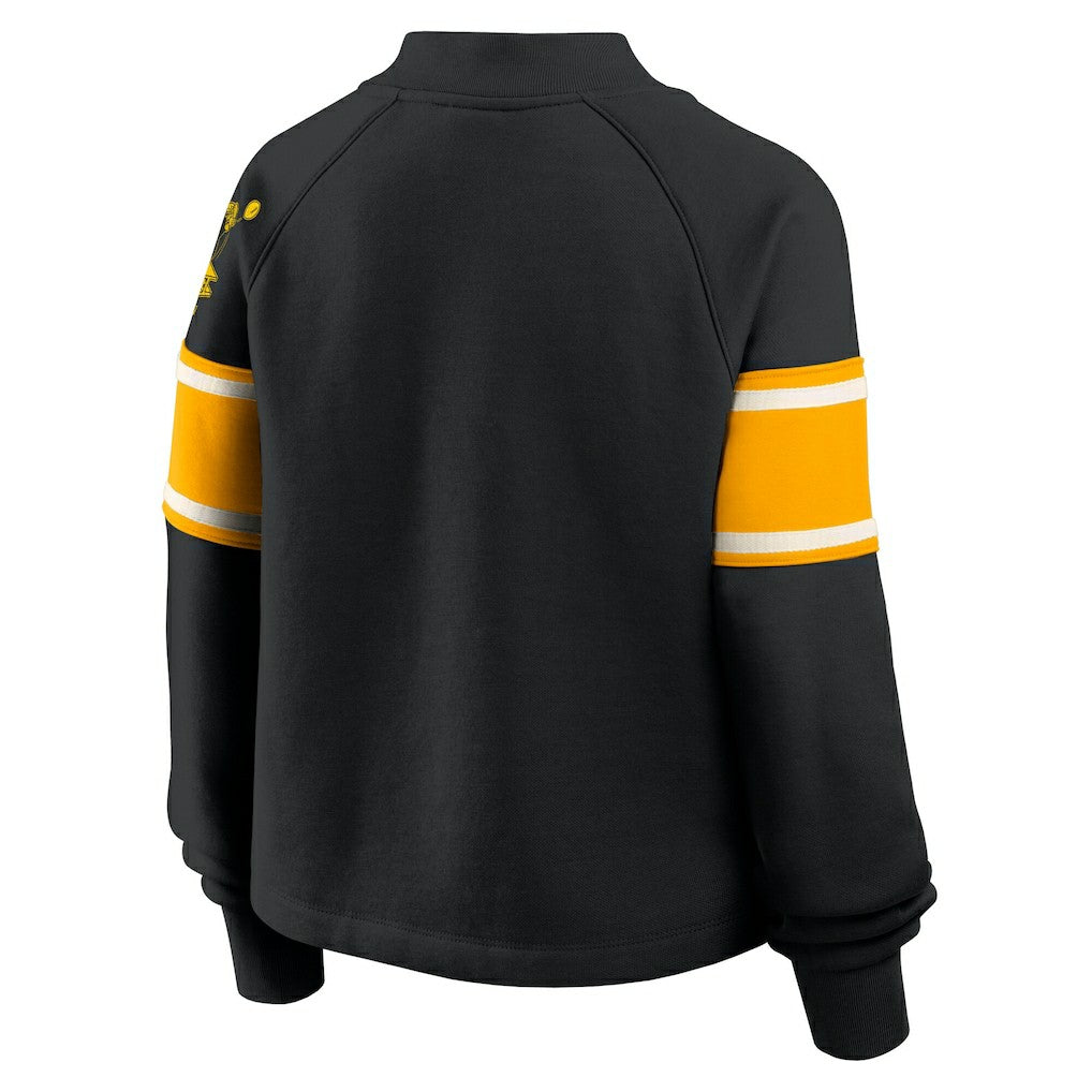 Pittsburgh Steelers Oversized Hometown Toss Sweep Mock Neck Pullover - Black Pullover