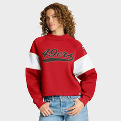 San Francisco 49ers Oversized Hometown Toss Sweep Mock Neck Pullover - Scarlet Pullover