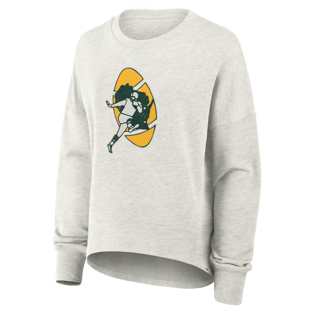 Green Bay Packers Women's Oversized Hometown Pullover Sweatshirt - Heather Gray Pullover