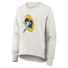 Green Bay Packers Women's Oversized Hometown Pullover Sweatshirt - Heather Gray Pullover