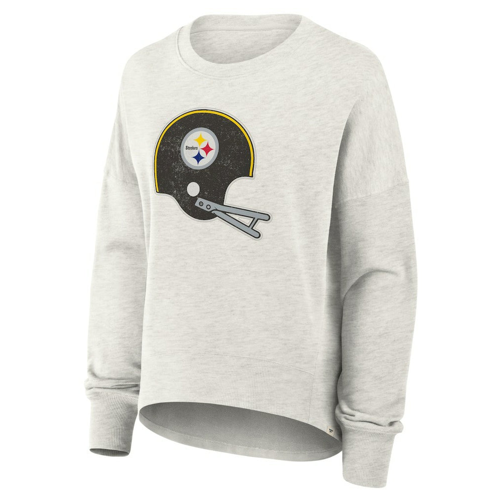 Pittsburgh Steelers Women's Oversized Hometown Pullover Sweatshirt - Heather Gray Pullover