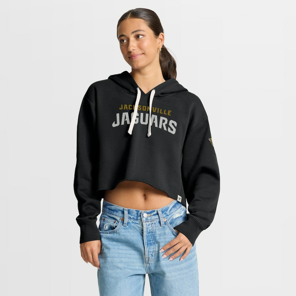 Jacksonville Jaguars Women's Oversized Hometown Heritage Cropped Hoodie - Black Hoodies