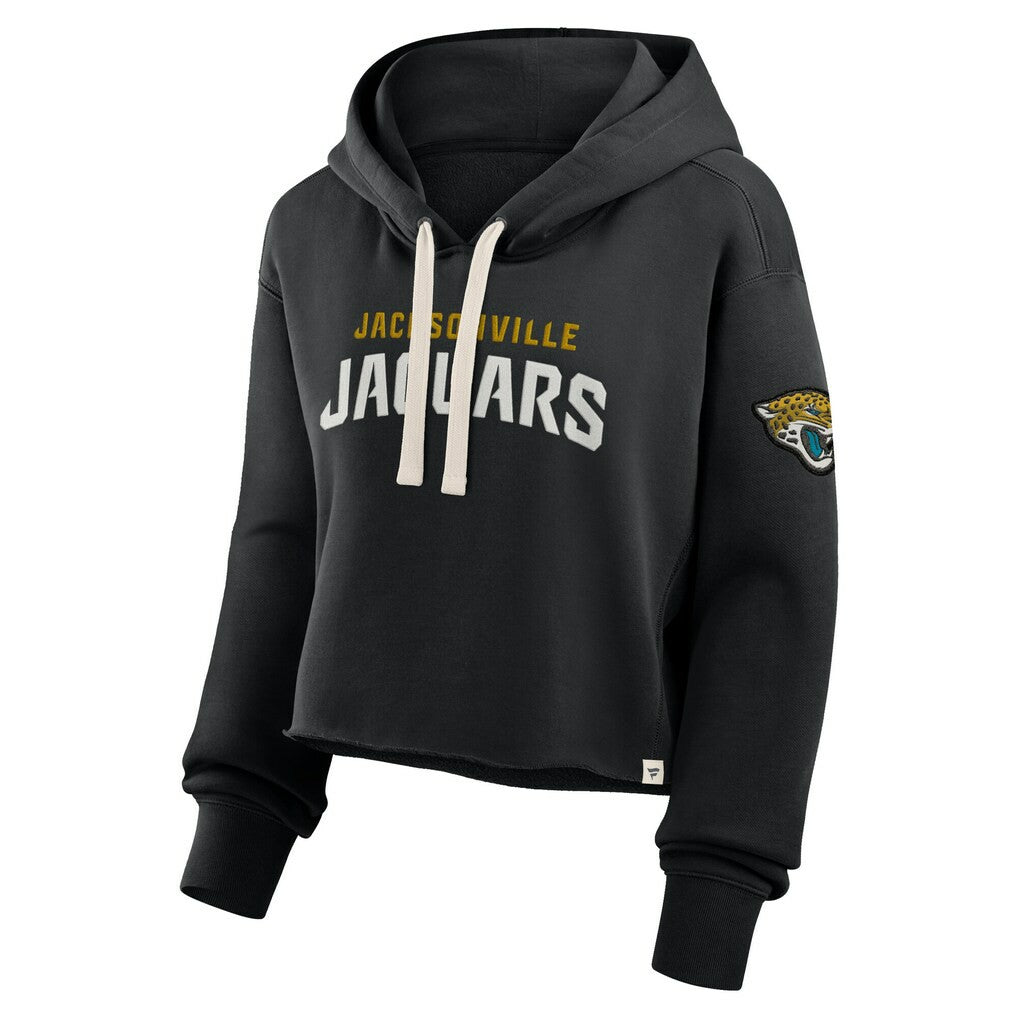 Jacksonville Jaguars Women's Oversized Hometown Heritage Cropped Hoodie - Black Hoodies