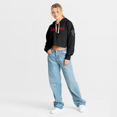 Atlanta Falcons Women's Oversized Hometown Heritage Cropped Hoodie - Black Hoodies