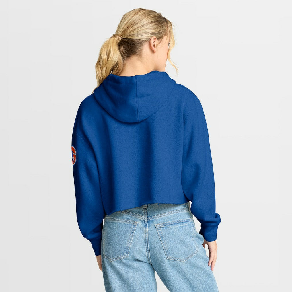 Denver Broncos Women's Oversized Hometown Heritage Cropped Hoodie - Royal Hoodies