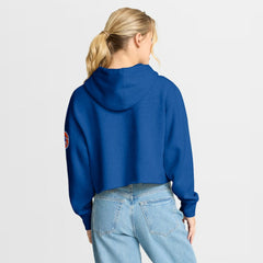 Denver Broncos Women's Oversized Hometown Heritage Cropped Hoodie - Royal Hoodies