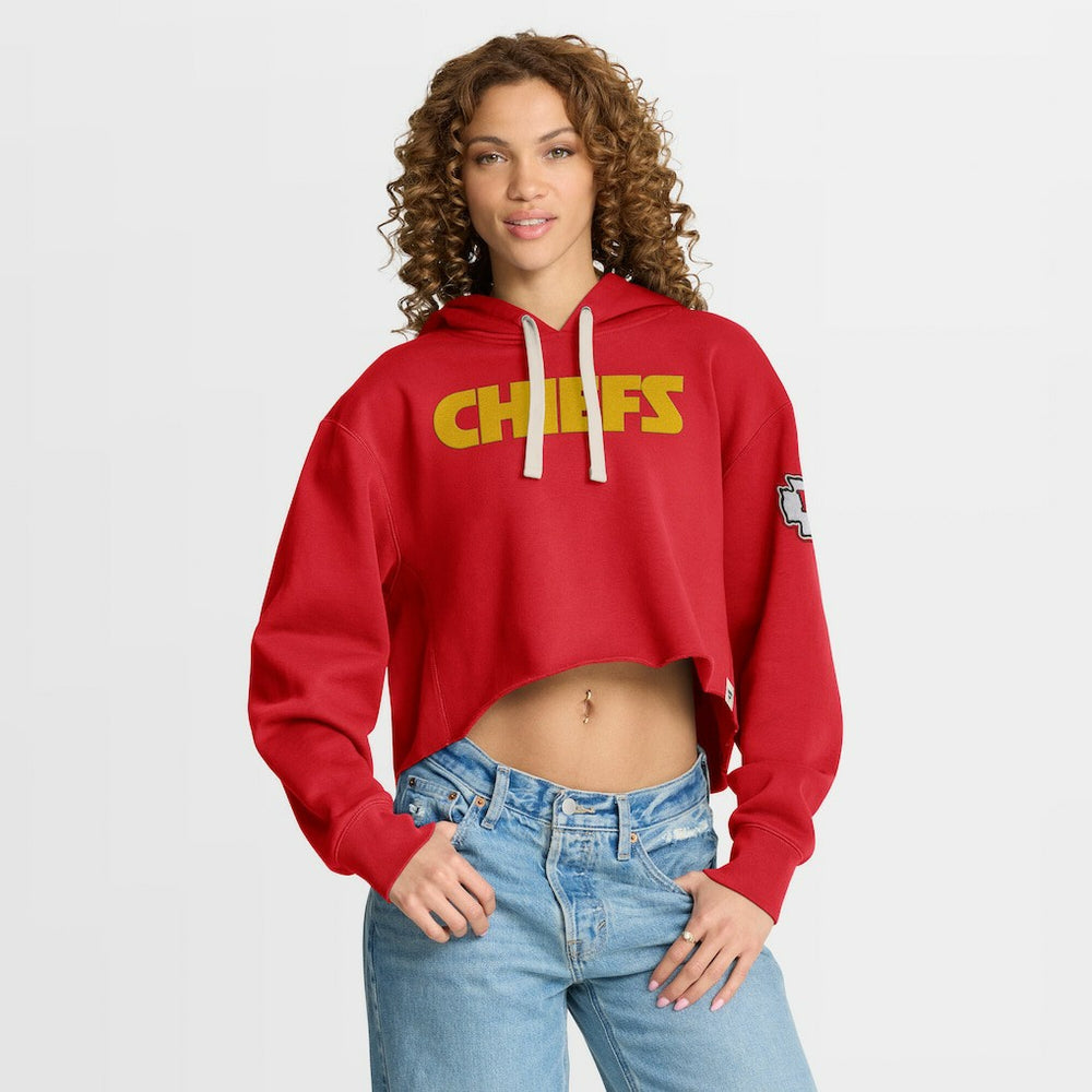 Kansas City Chiefs Women's Oversized Hometown Heritage Cropped Hoodie - Red Hoodies