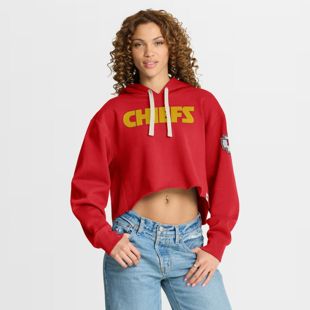 Kansas City Chiefs Women's Oversized Hometown Heritage Cropped Hoodie - Red Hoodies