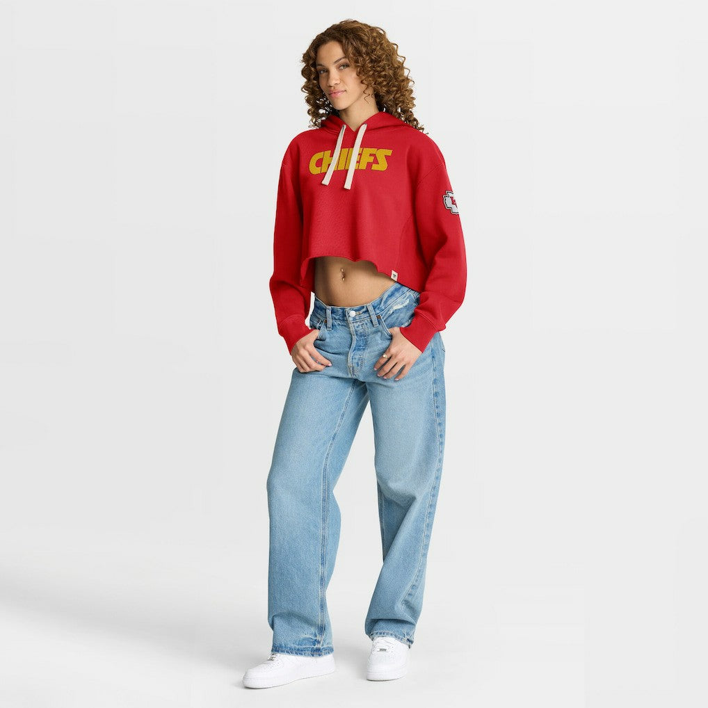 Kansas City Chiefs Women's Oversized Hometown Heritage Cropped Hoodie - Red Hoodies
