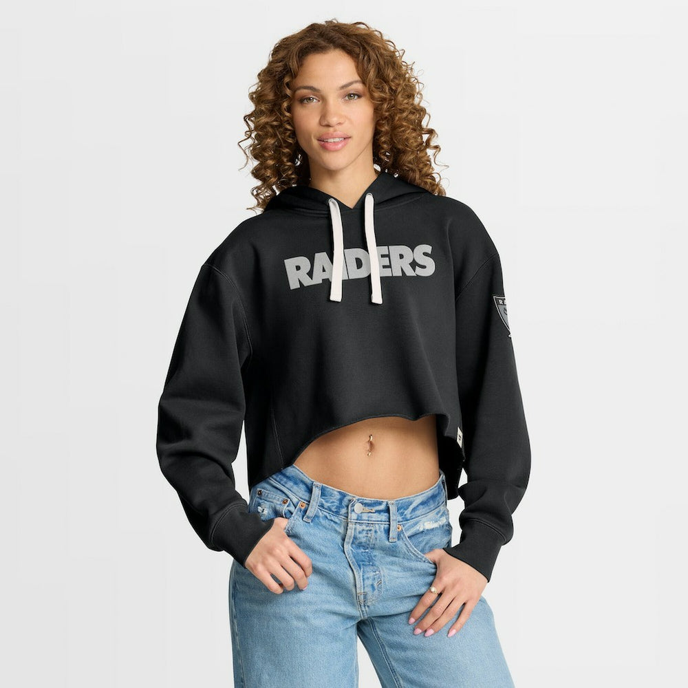 Las Vegas Raiders Women's Oversized Hometown Heritage Cropped Hoodie - Black Hoodies