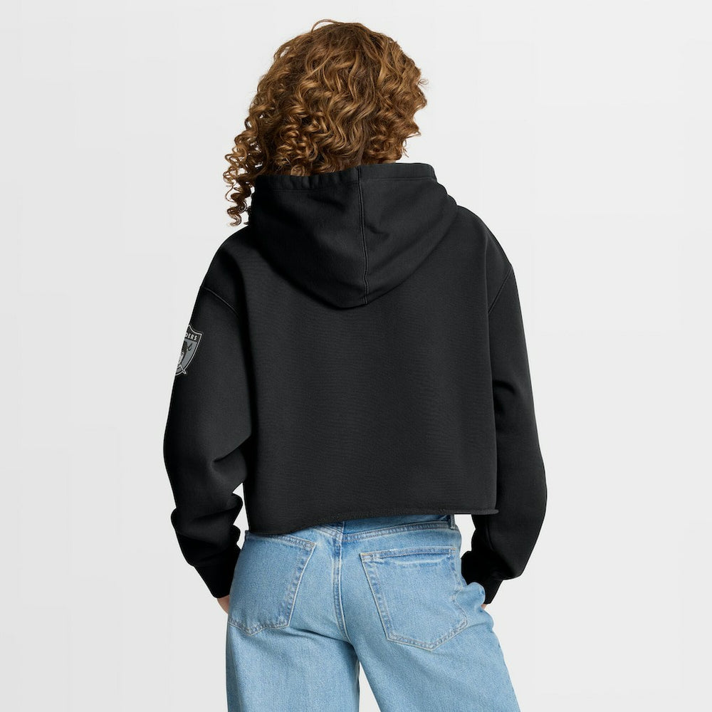 Las Vegas Raiders Women's Oversized Hometown Heritage Cropped Hoodie - Black Hoodies