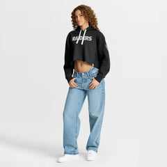 Las Vegas Raiders Women's Oversized Hometown Heritage Cropped Hoodie - Black Hoodies