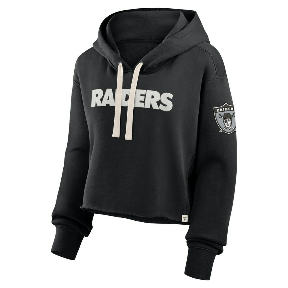 Las Vegas Raiders Women's Oversized Hometown Heritage Cropped Hoodie - Black Hoodies