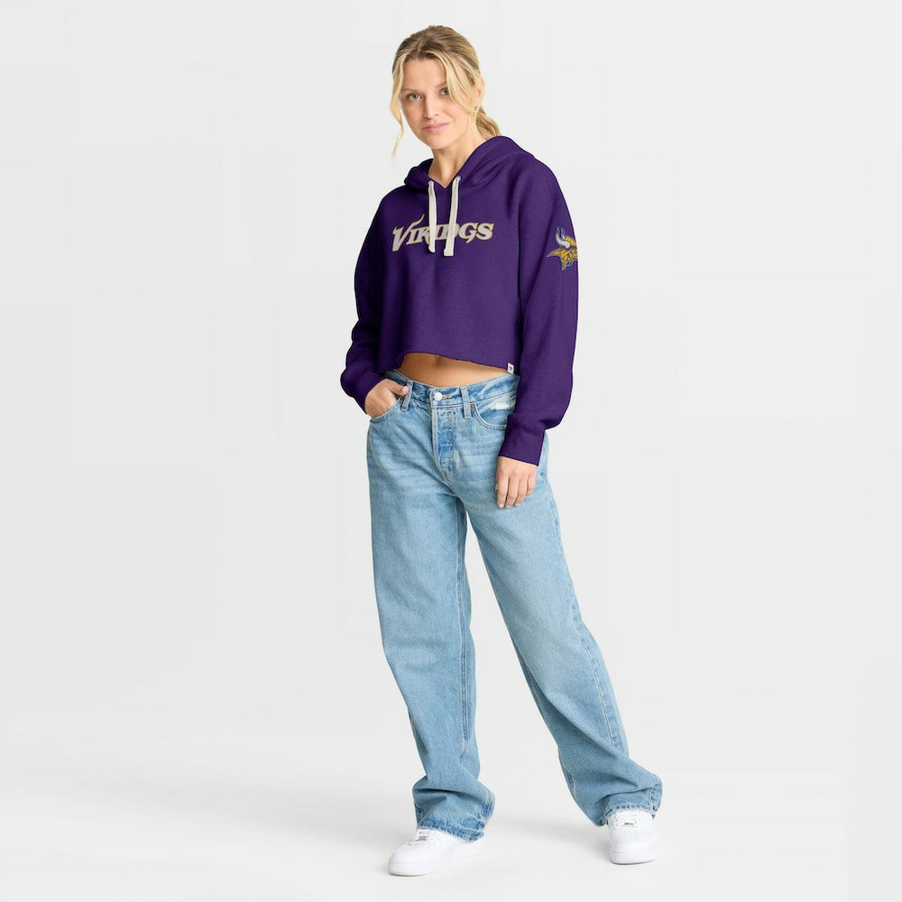 Minnesota Vikings Women's Oversized Hometown Heritage Cropped Hoodie - Purple Hoodies
