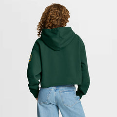 Green Bay Packers Women's Oversized Hometown Heritage Cropped Hoodie - Green Hoodies