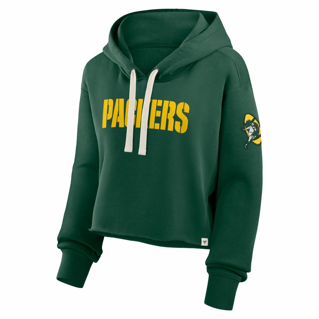 Green Bay Packers Women's Oversized Hometown Heritage Cropped Hoodie - Green Hoodies