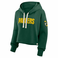 Green Bay Packers Women's Oversized Hometown Heritage Cropped Hoodie - Green Hoodies