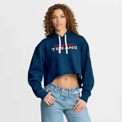 Houston Texans Women's Oversized Hometown Heritage Cropped Hoodie - Navy Hoodies