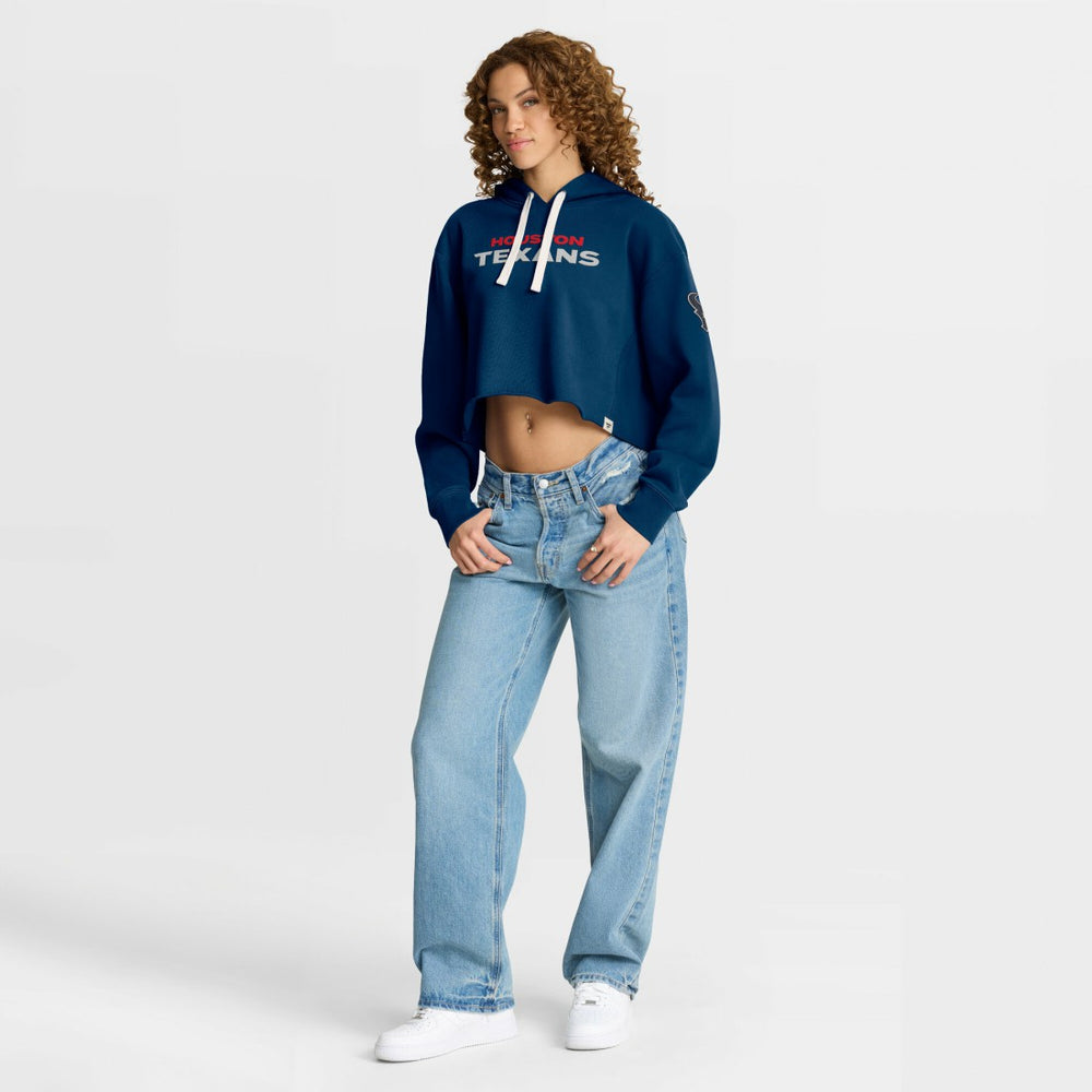Houston Texans Women's Oversized Hometown Heritage Cropped Hoodie - Navy Hoodies