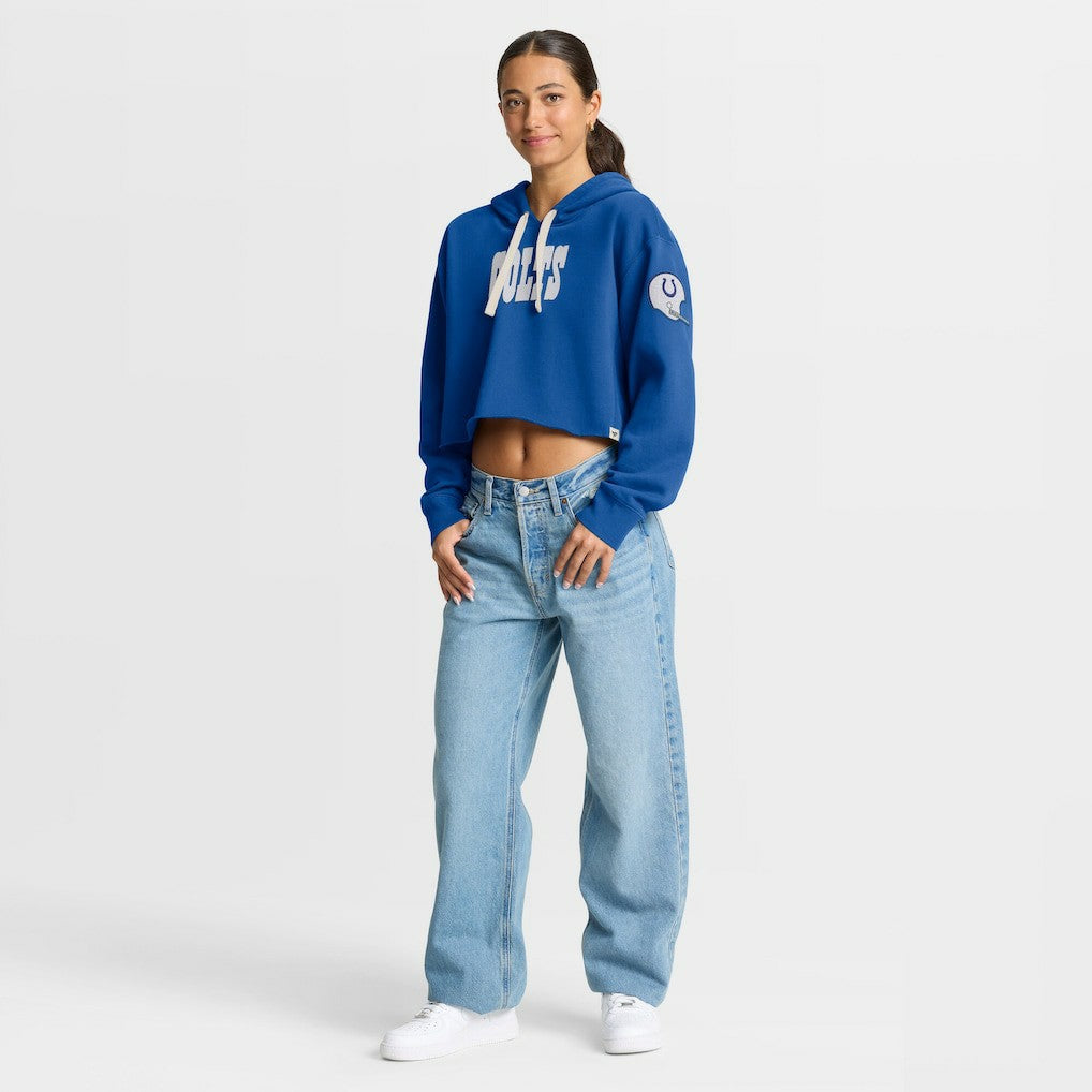 Indianapolis Colts Women's Oversized Hometown Heritage Cropped Hoodie - Royal Hoodies