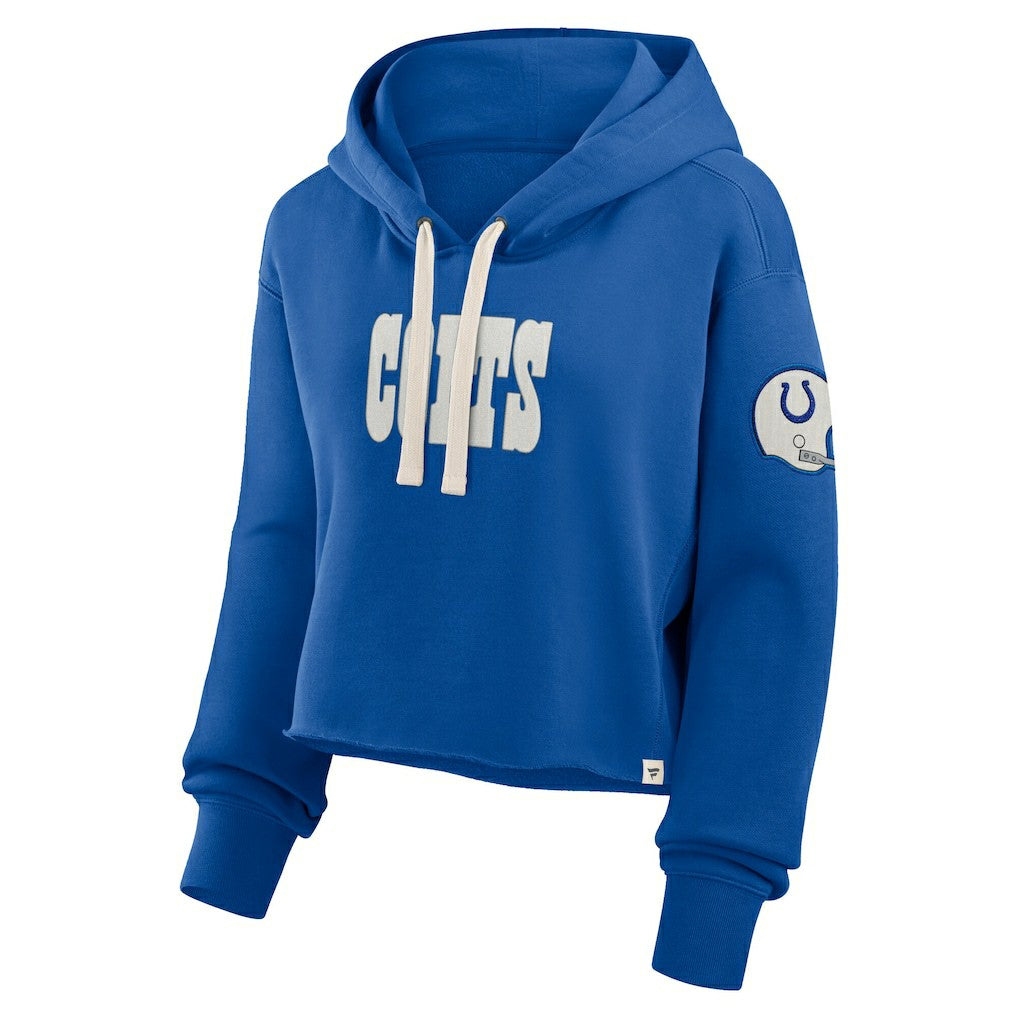 Indianapolis Colts Women's Oversized Hometown Heritage Cropped Hoodie - Royal Hoodies