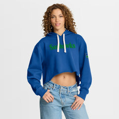 Seattle Seahawks Women's Oversized Hometown Heritage Cropped Hoodie - Royal Hoodies