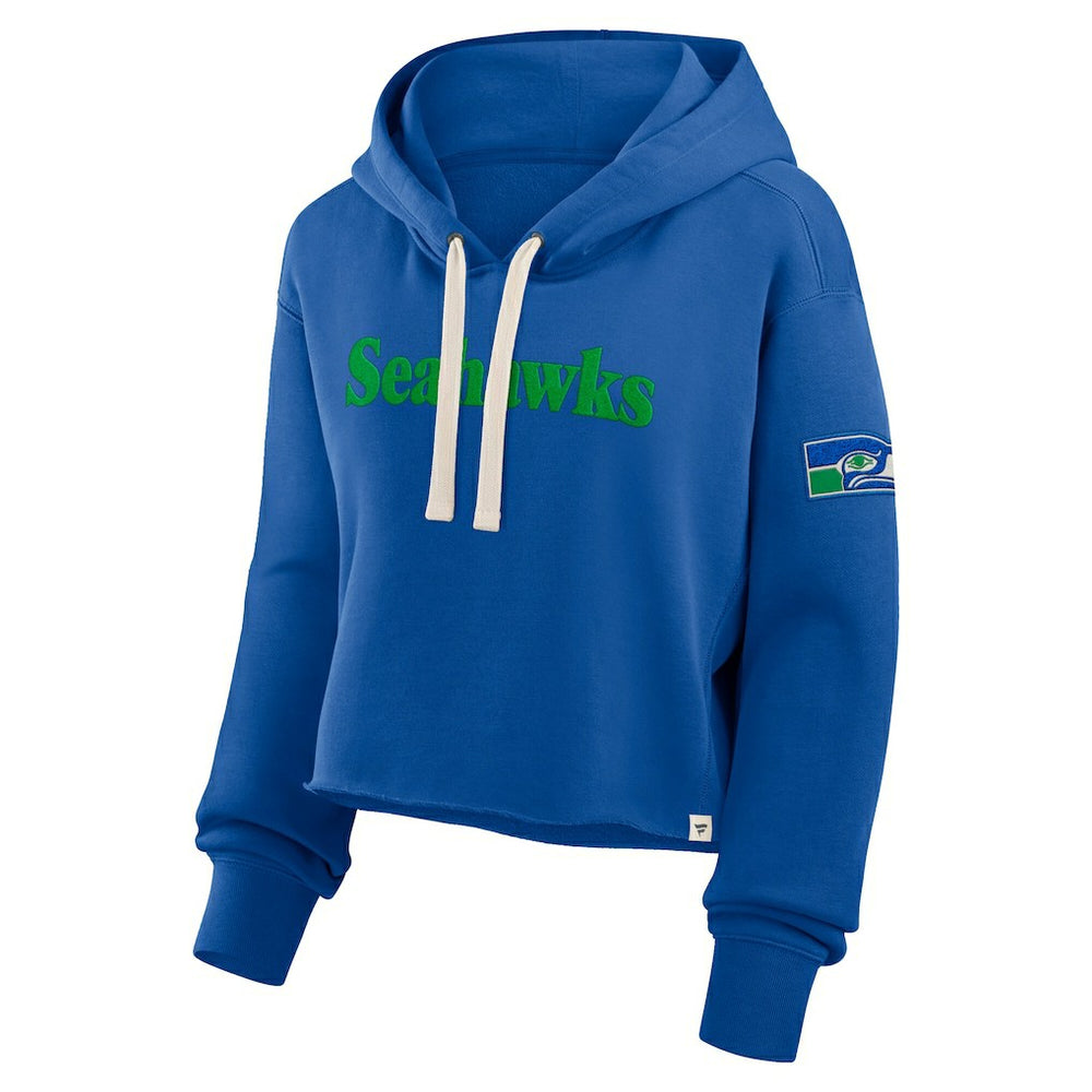 Seattle Seahawks Women's Oversized Hometown Heritage Cropped Hoodie - Royal Hoodies