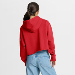 San Francisco 49ers Women's Oversized Hometown Heritage Cropped Hoodie - Scarlet Hoodies