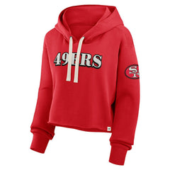 San Francisco 49ers Women's Oversized Hometown Heritage Cropped Hoodie - Scarlet Hoodies