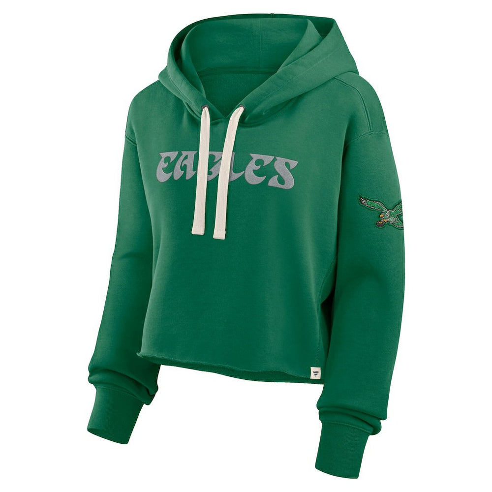 Philadelphia Eagles Women's Oversized Hometown Heritage Cropped Hoodie - Kelly Green Hoodies