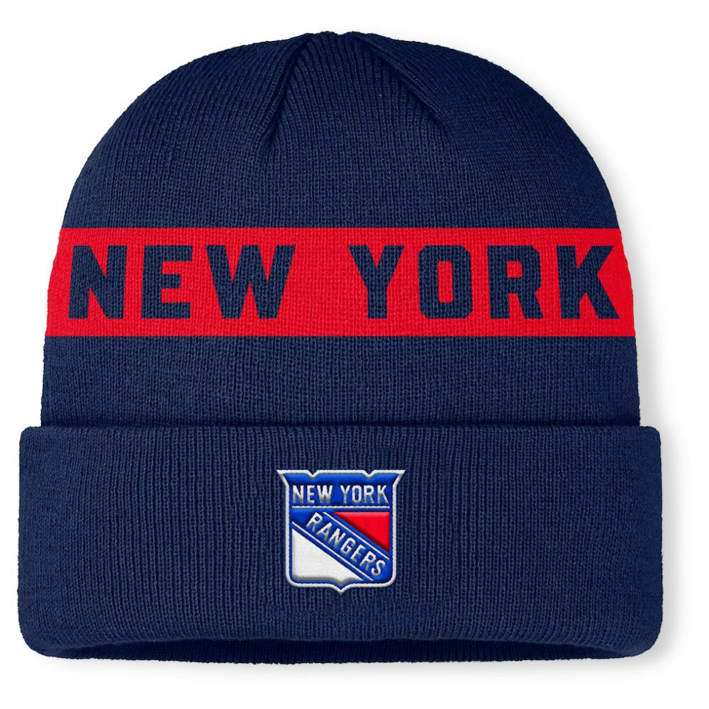 New York Rangers Fanatics Authentic Pro Rink Cuffed Knit Hat - Navy | US 202498857