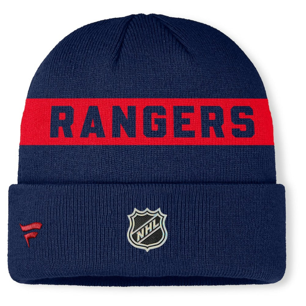New York Rangers Fanatics Authentic Pro Rink Cuffed Knit Hat - Navy | US 202498857