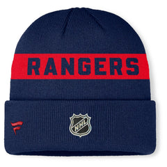 New York Rangers Fanatics Authentic Pro Rink Cuffed Knit Hat - Navy | US 202498857