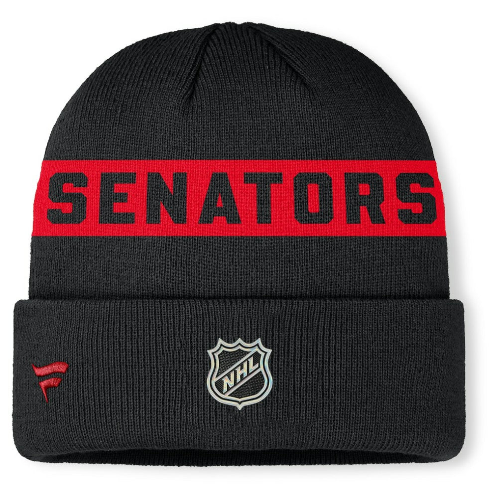 Ottawa Senators Fanatics Authentic Pro Rink Cuffed Knit Hat - Black | US 202498859