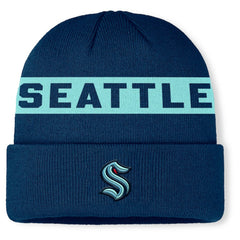 Seattle Kraken Fanatics Authentic Pro Rink Cuffed Knit Hat - Deep Sea Blue | US 202498866
