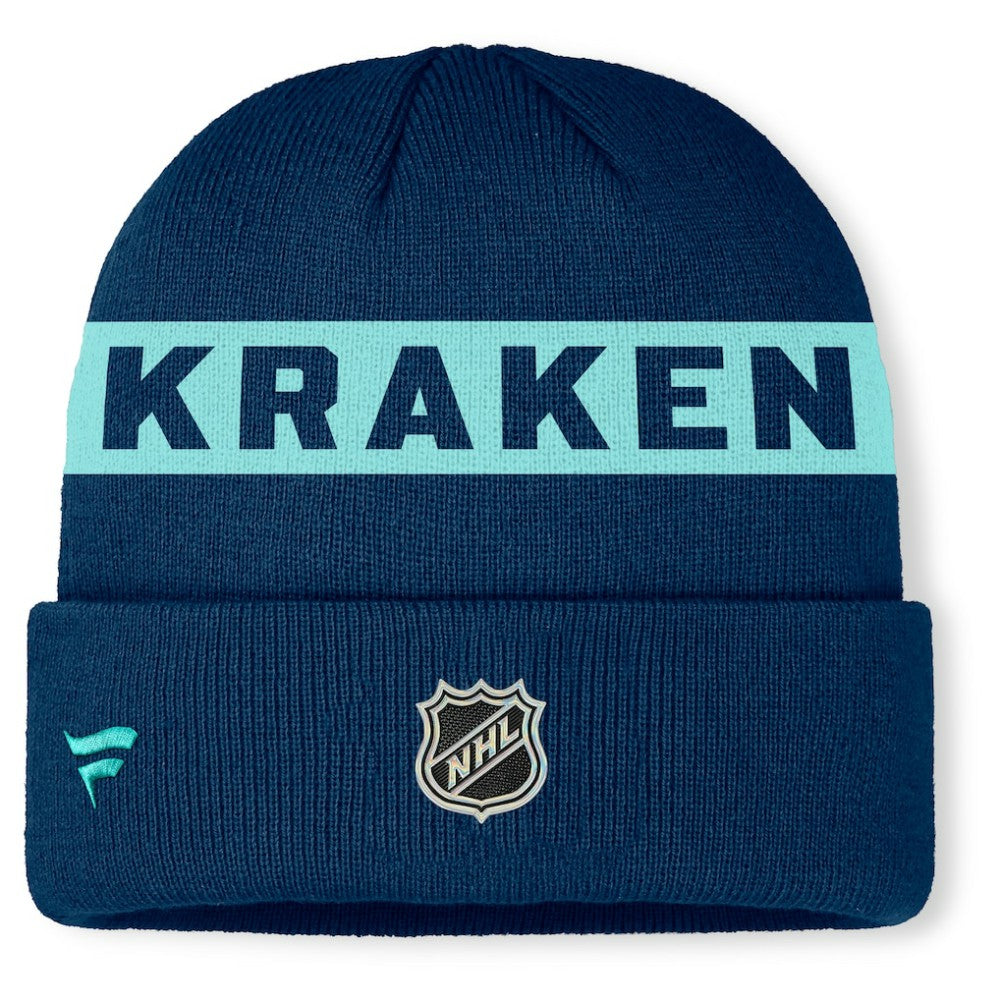 Seattle Kraken Fanatics Authentic Pro Rink Cuffed Knit Hat - Deep Sea Blue | US 202498866