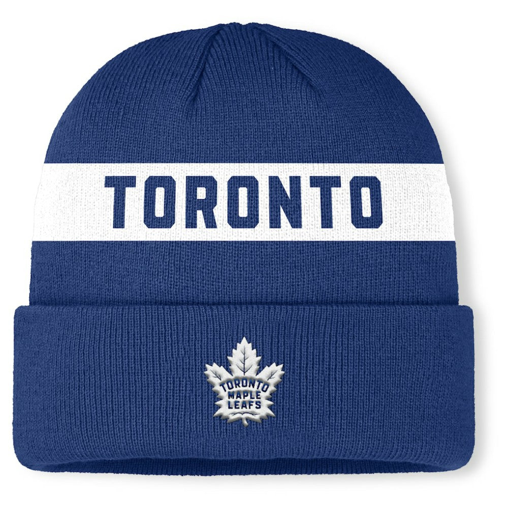 Toronto Maple Leafs Fanatics Authentic Pro Rink Cuffed Knit Hat - Blue | US 202498873