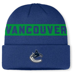 Vancouver Canucks Fanatics Authentic Pro Rink Cuffed Knit Hat - Blue | US 202498876