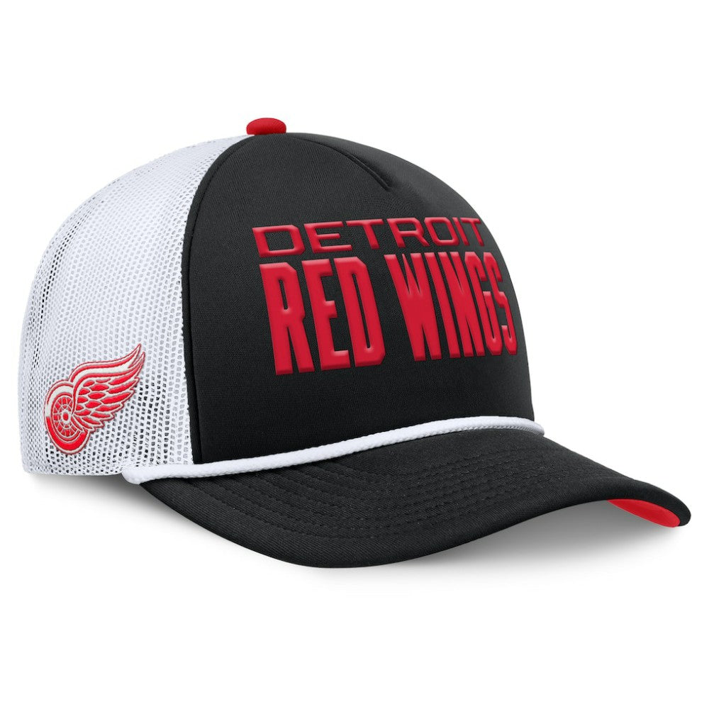 Detroit Red Wings Fanatics Authentic Pro Rink A-Frame Adjustable Hat - Black/White | US 202498892
